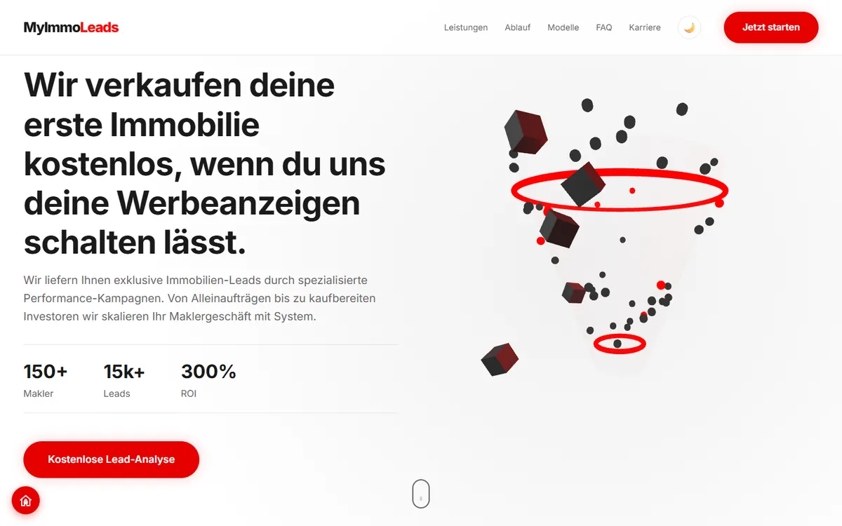 MyImmoLeads in der Desktop-Ansicht