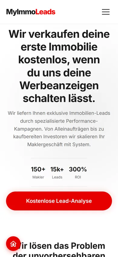 MyImmoLeads in der mobilen Ansicht